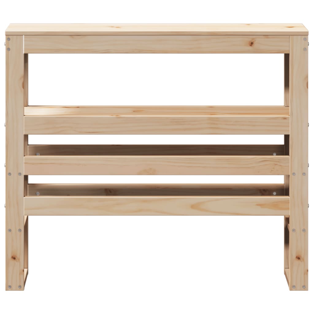 Headboard with Shelves 90 cm Solid Wood Pine Natural 81 x 19 x 82 cm
