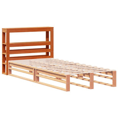 Headboard with Shelves 90 cm Solid Wood Pine Wax Brown 81 x 19 x 82 cm