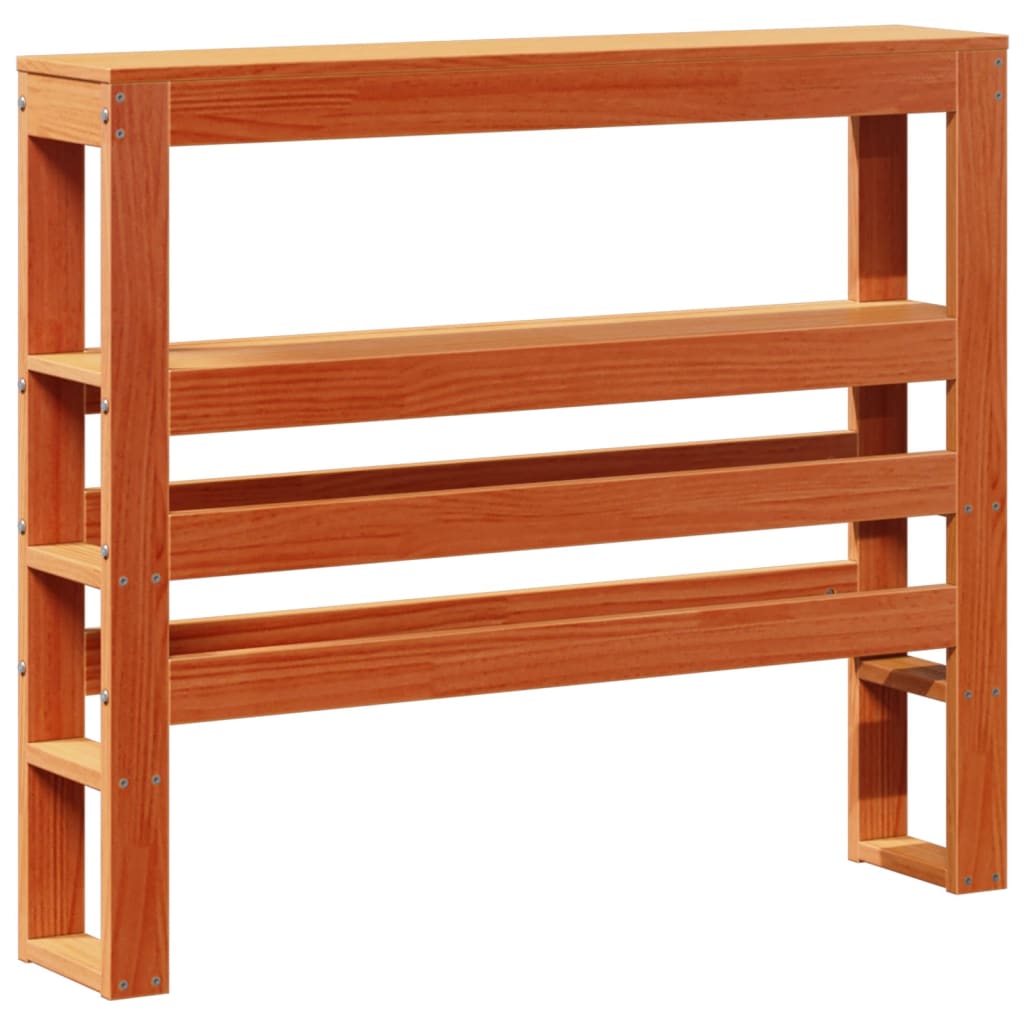 vidaXL Headboard with Shelves Wax Brown 75 cm Solid Wood Pine 6