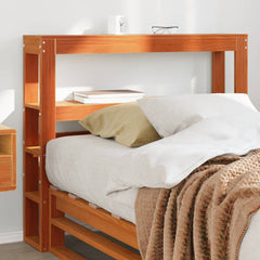 vidaXL Headboard with Shelves Wax Brown 75 cm Solid Wood Pine 1
