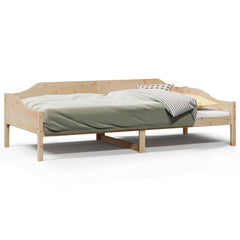 Bed Frame without Mattress Solid Wood Pine Natural 90 cm 200 cm