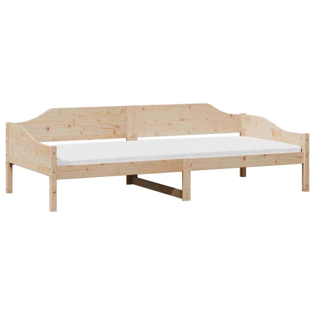 Bed Frame without Mattress Solid Wood Pine Natural 90 cm 200 cm