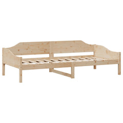 Bed Frame without Mattress Solid Wood Pine Natural 90 cm 200 cm