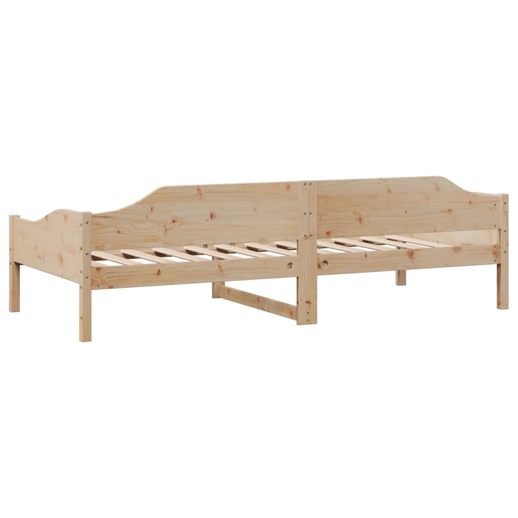 Bed Frame without Mattress Solid Wood Pine Natural 90 cm 200 cm