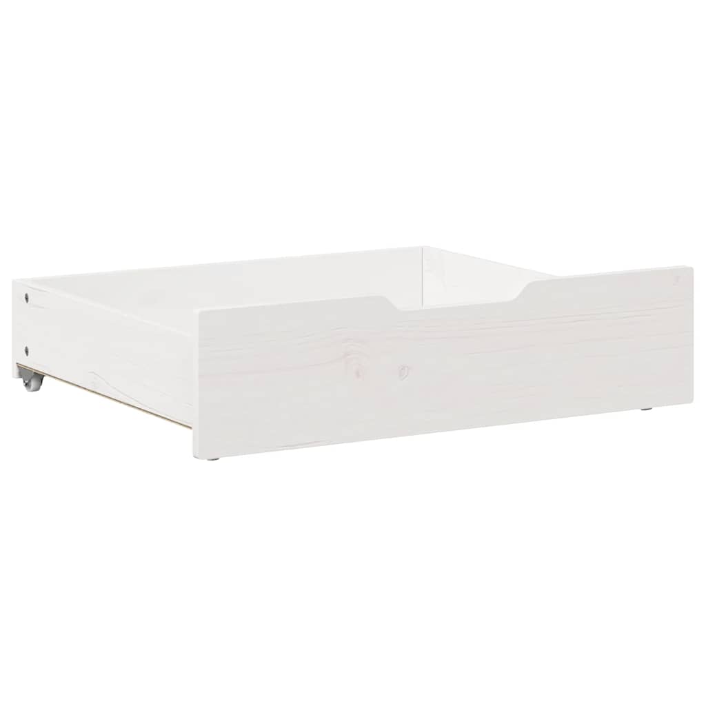 vidaXL Under-Bed Drawers 2 pcs White 75x55x17 cm Solid Wood Pine 4
