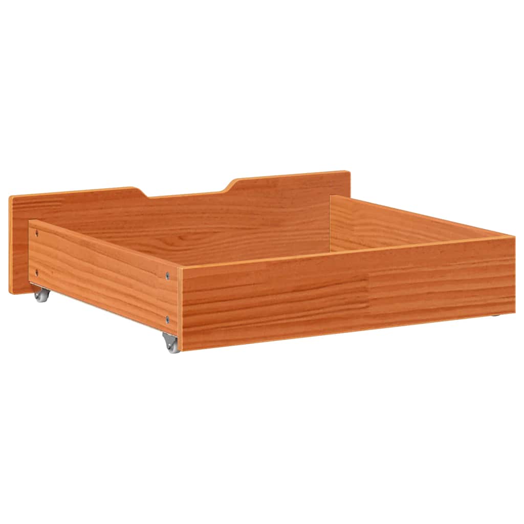 vidaXL Under-Bed Drawers 2 pcs Wax Brown 75x55x17 cm Solid Wood Pine 6