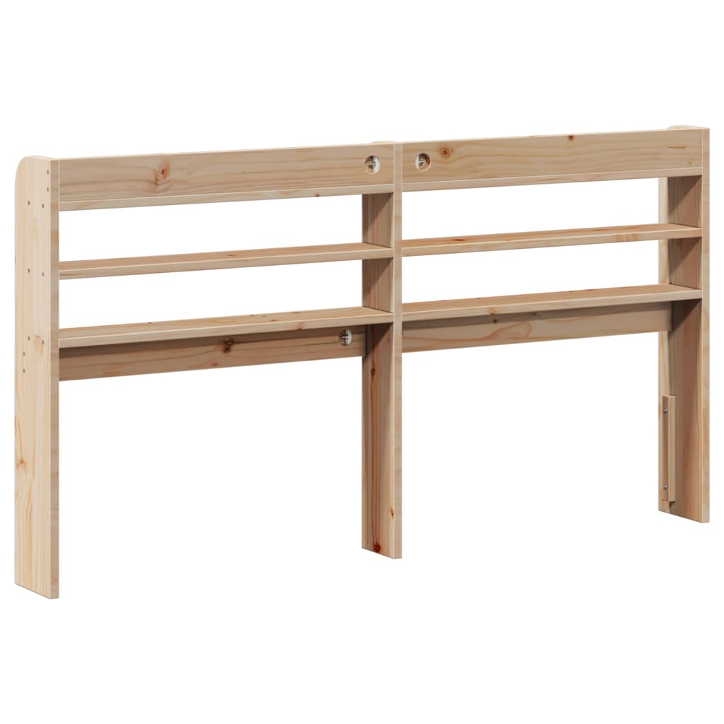 vidaXL Headboard with Shelves 135 cm Solid Wood Pine 5