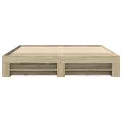 Bed Frame without Mattress Engineered Wood Length 200 cm Sonoma Oak 180 cm