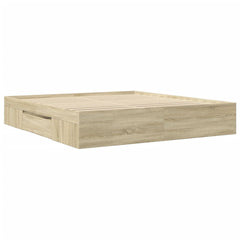 Bed Frame without Mattress Engineered Wood Length 200 cm Sonoma Oak 180 cm