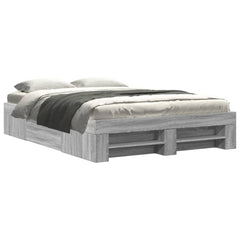 Bed Frame without Mattress Length 200 cm Grey Sonoma 120 cm
