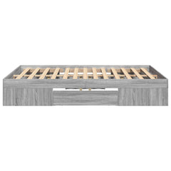 Bed Frame without Mattress Length 200 cm Grey Sonoma 120 cm