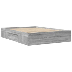 Bed Frame without Mattress Length 200 cm Grey Sonoma 120 cm