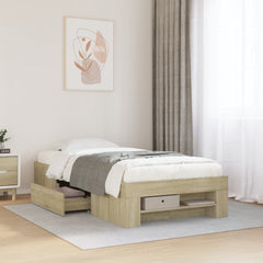 Bed Frame without Mattress Engineered Wood Length 200 cm Sonoma Oak 90 cm