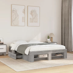 Bed Frame without Mattress Grey sonoma