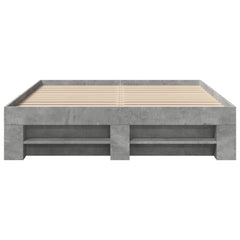 Bed Frame without Mattress 120x190cm Engineered Wood Concrete grey