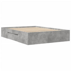 Bed Frame without Mattress 120x190cm Engineered Wood Concrete grey
