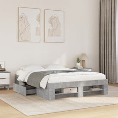 Bed Frame without Mattress Concrete grey