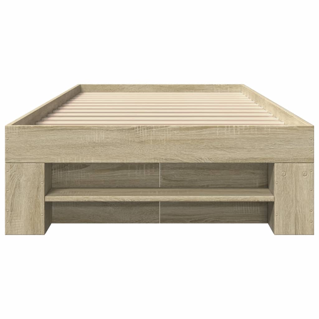 Bed Frame without Mattress 90x190 cm Engineered Wood Sonoma oak
