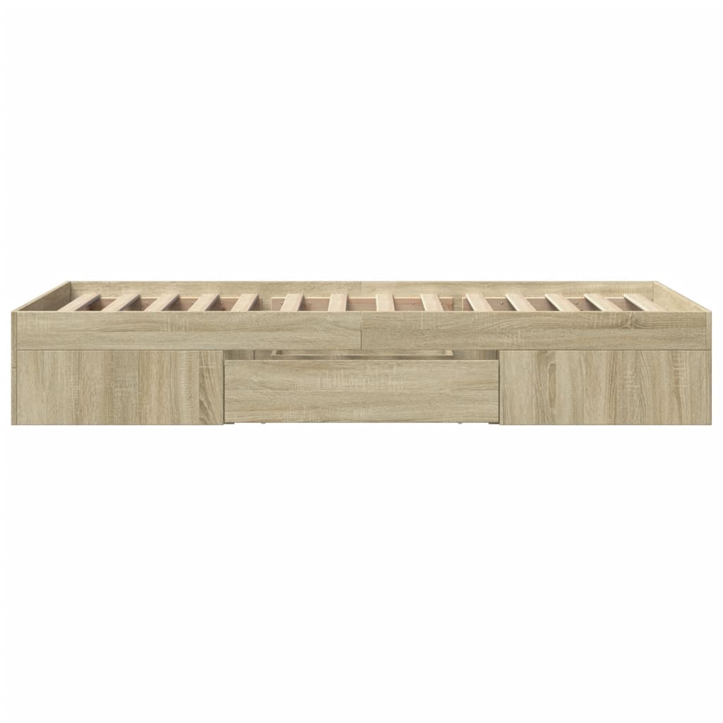 Bed Frame without Mattress 90x190 cm Engineered Wood Sonoma oak