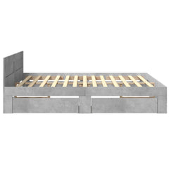 Bed Frame with Headboard Concrete Grey 180 x 200 cm