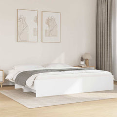 Bed Frame without Mattress 180x200cm Engineered Wood White