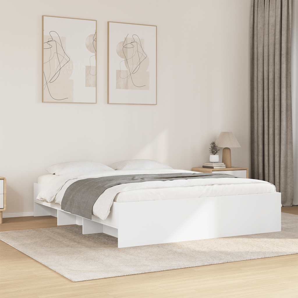 Bed Frame without Mattress 150x200 cm Engineered Wood White