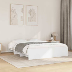 Bed Frame without Mattress 150x200 cm Engineered Wood White