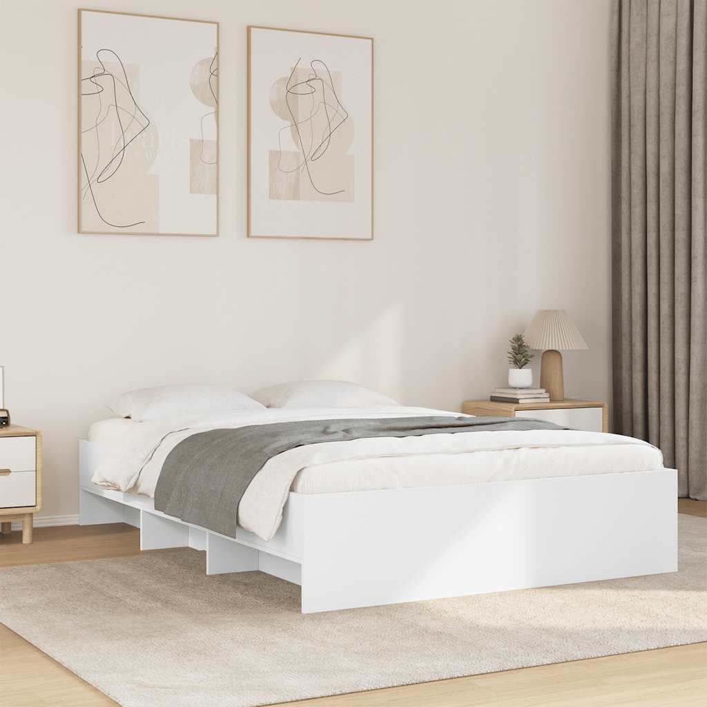 Bed Frame without Mattress 140x200 cm Engineered Wood White