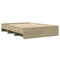 Bed Frame without Mattress 140x200 cm Engineered Wood Sonoma oak