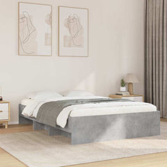 Bed Frame without Mattress 140x200 cm Engineered Wood Concrete grey