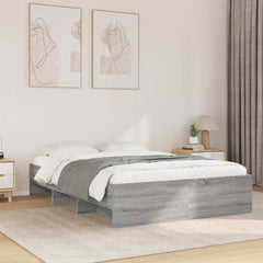 Bed Frame without Mattress 140x200 cm Engineered Wood Grey sonoma