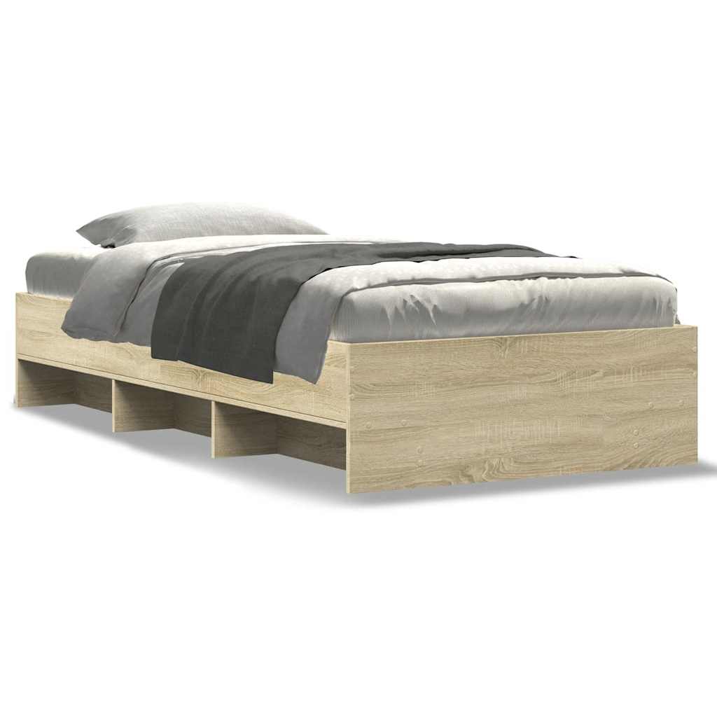 Bed Frame without Mattress Engineered Wood Sonoma oak