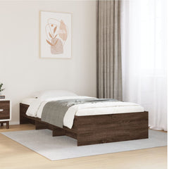 Bed Frame without Mattress Engineered Wood Brown oak