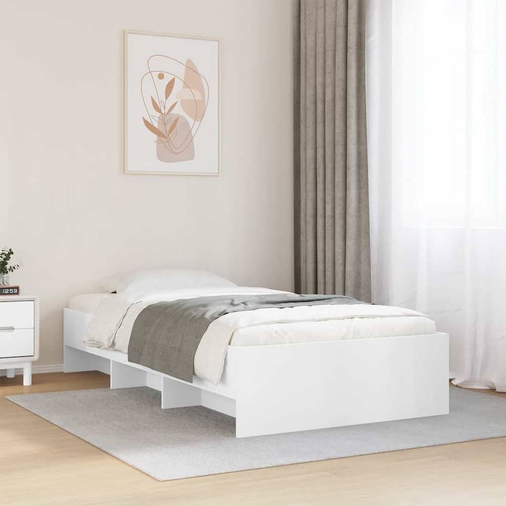 Bed Frame without Mattress Engineered Wood White