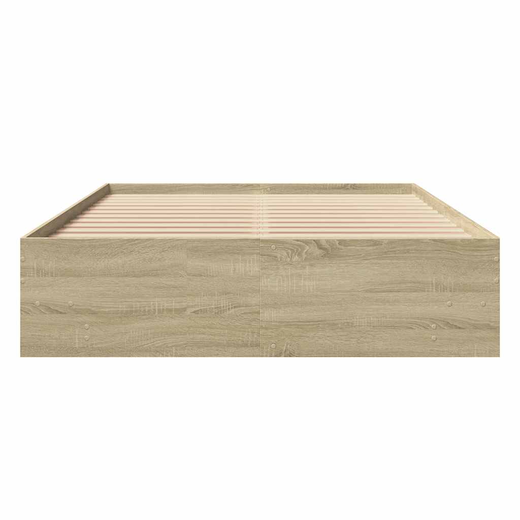 Bed Frame without Mattress 140x190 cm Engineered Wood Sonoma oak