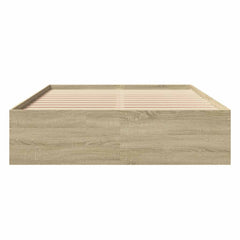 Bed Frame without Mattress 140x190 cm Engineered Wood Sonoma oak