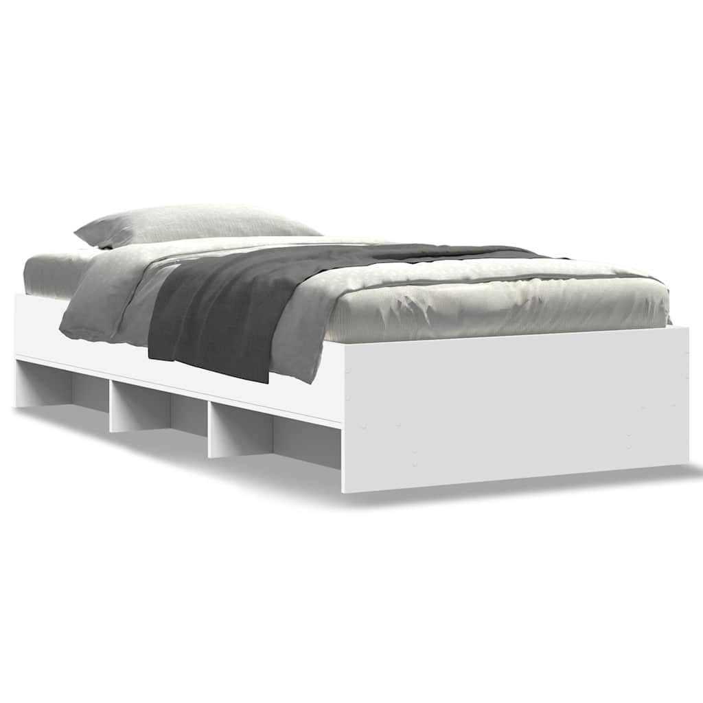 Bed Frame without Mattress 90x190 cm Engineered Wood White