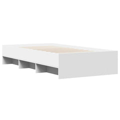 Bed Frame without Mattress 90x190 cm Engineered Wood White