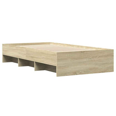 Bed Frame without Mattress 75x190 cm Engineered Wood Sonoma oak