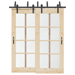 Sliding Door Hardware Kit Steel Black 183 cm 4