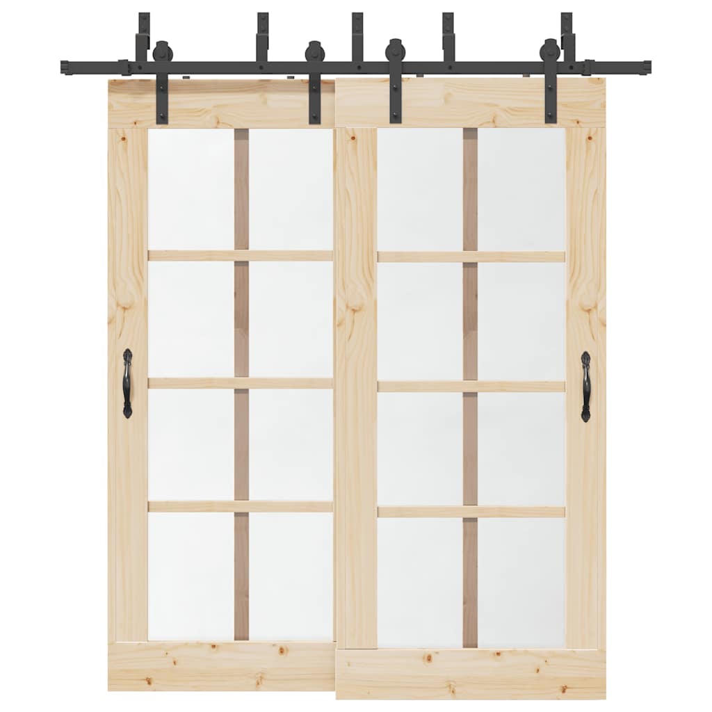 Sliding Door Hardware Kit Steel Black 200 cm 4