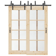 Sliding Door Hardware Kit Steel Black 200 cm 4