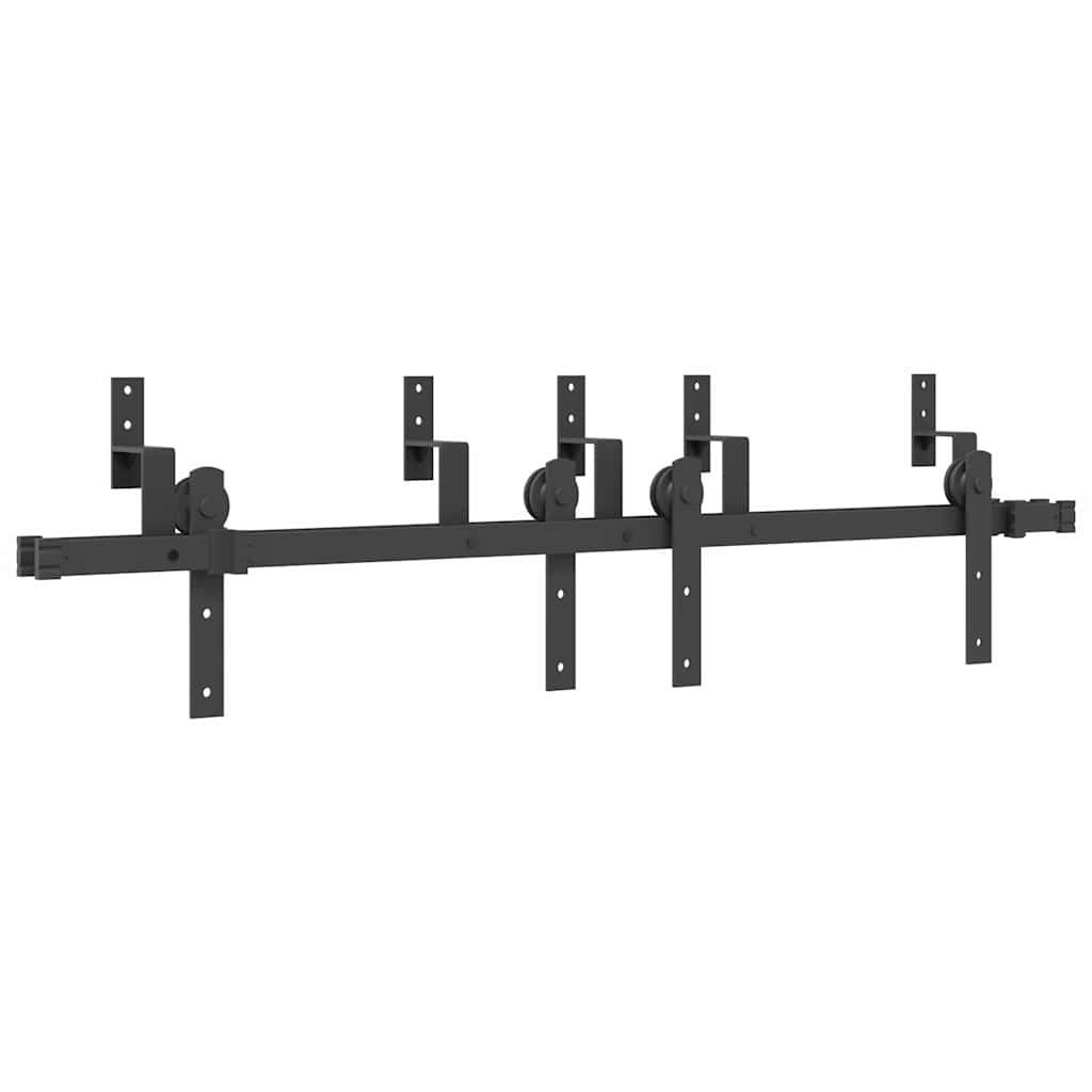 Sliding Door Hardware Kit Steel Black 152.5 cm 4