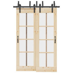 Sliding Door Hardware Kit Steel Black 152.5 cm 4