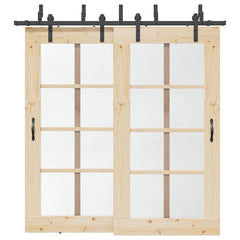 Sliding Door Hardware Kit Steel Black 213.5 cm 4