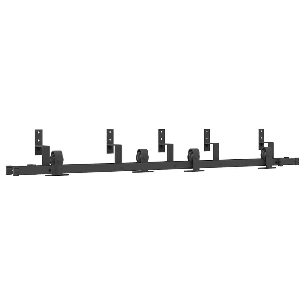 Sliding Door Hardware Kit Steel Black 183 cm 4