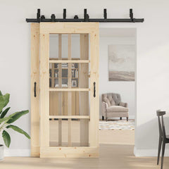Sliding Door Hardware Kit Steel Black 183 cm 4