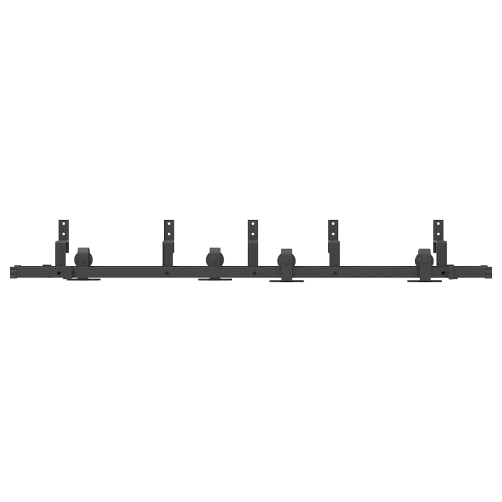 Sliding Door Hardware Kit Steel Black 183 cm 4