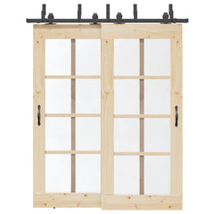 Sliding Door Hardware Kit Steel Black 183 cm 4