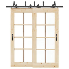 Sliding Door Hardware Kit Steel Black 200 cm 4